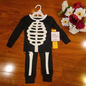 Just Lizzy 2pc Skeleton Pajamas 2T